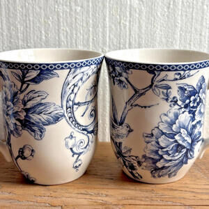 222 FIFTH ADELAIDE BLUE MUG COFFEE CUP SET OF 2 EUC